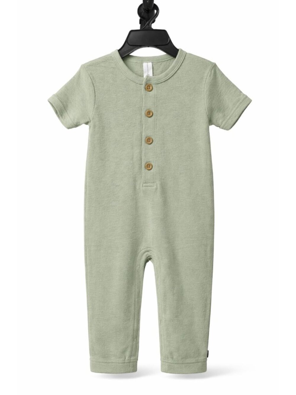 Infants Short Sleeve Green Henley Romper Size 24 Months NWT - Modern Moments